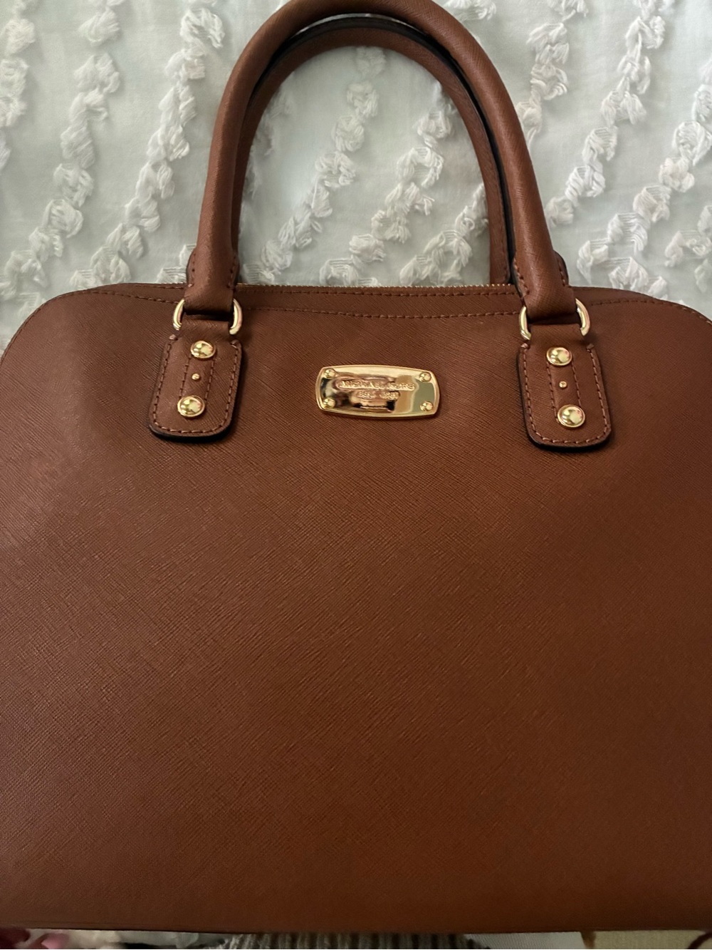Michael Kors Brown Satchel with Gold Hardware